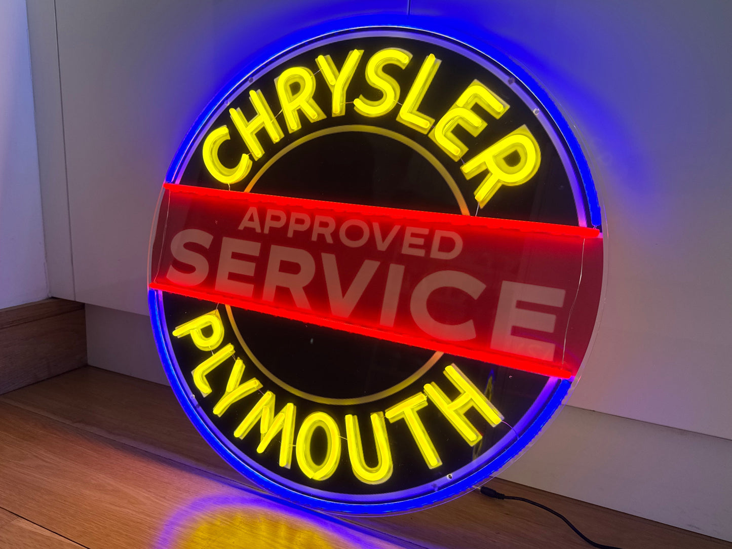 Chrysler Plymouth Neon Sign Approved Service #N142