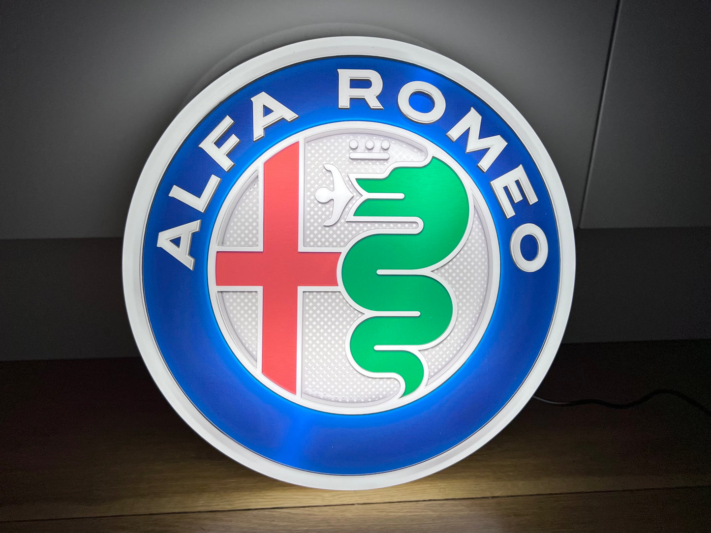 Alfa Romeo Round Illuminated Logo Sign #B4