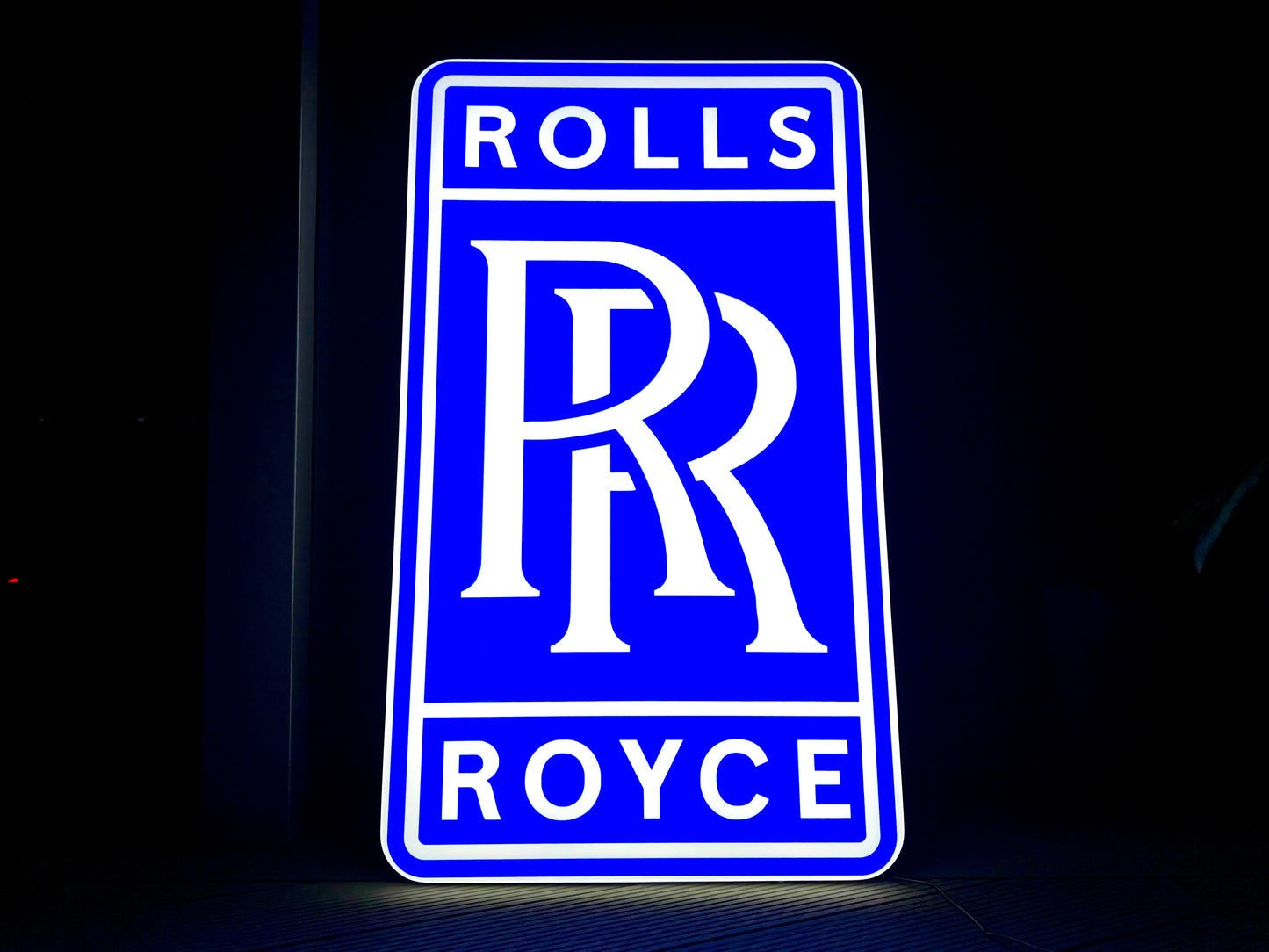 Rolls Royce Blue Illuminated Logo Sign #B60