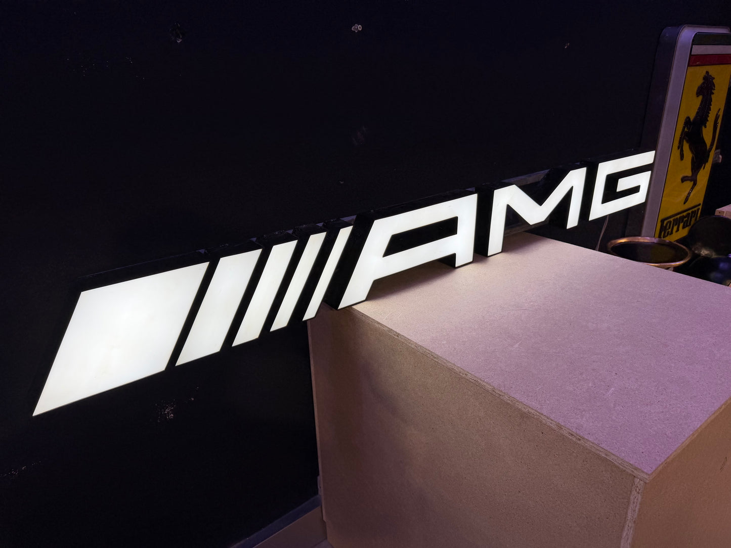 Mercedes Benz AMG Dealership Illuminated Sign Black #D55