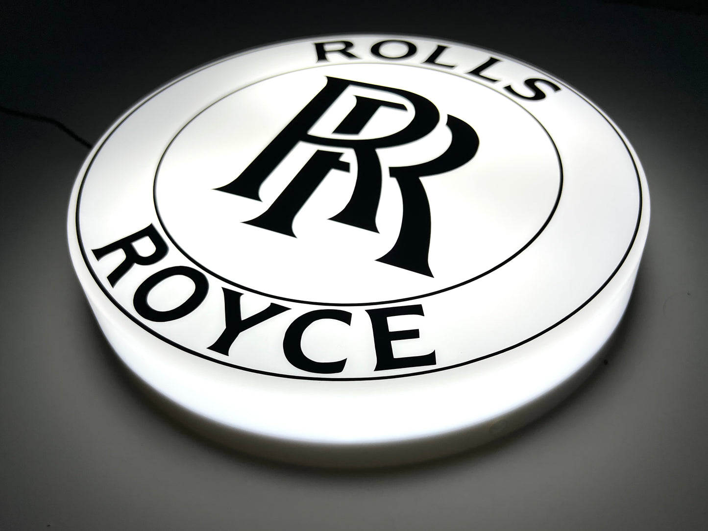 Rolls Royce Round Illuminated Logo Sign #B61