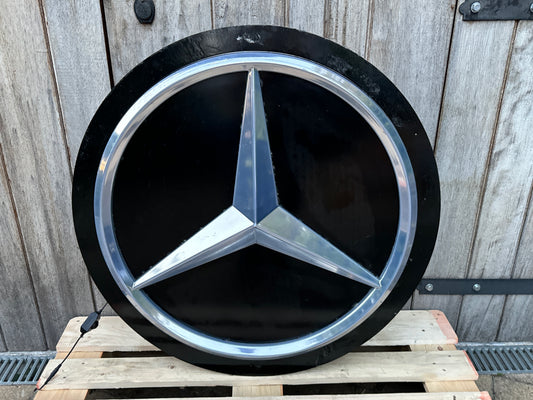 Mercedes Benz Dealership Vintage Round Illuminated Sign #D14