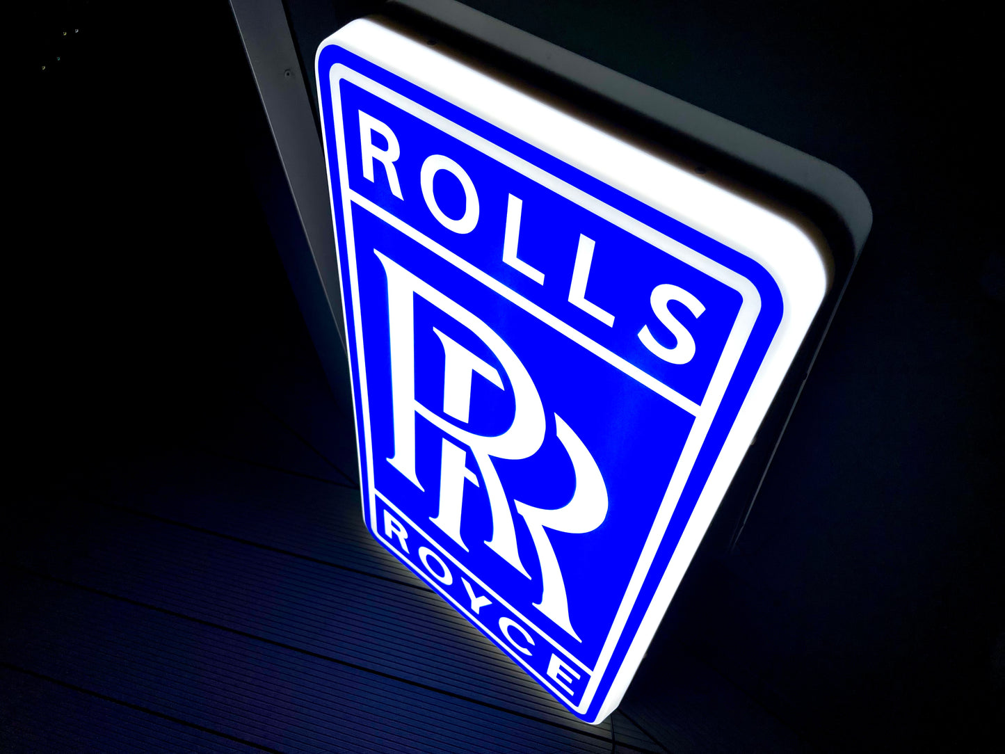 Rolls Royce Blue Illuminated Logo Sign #B60