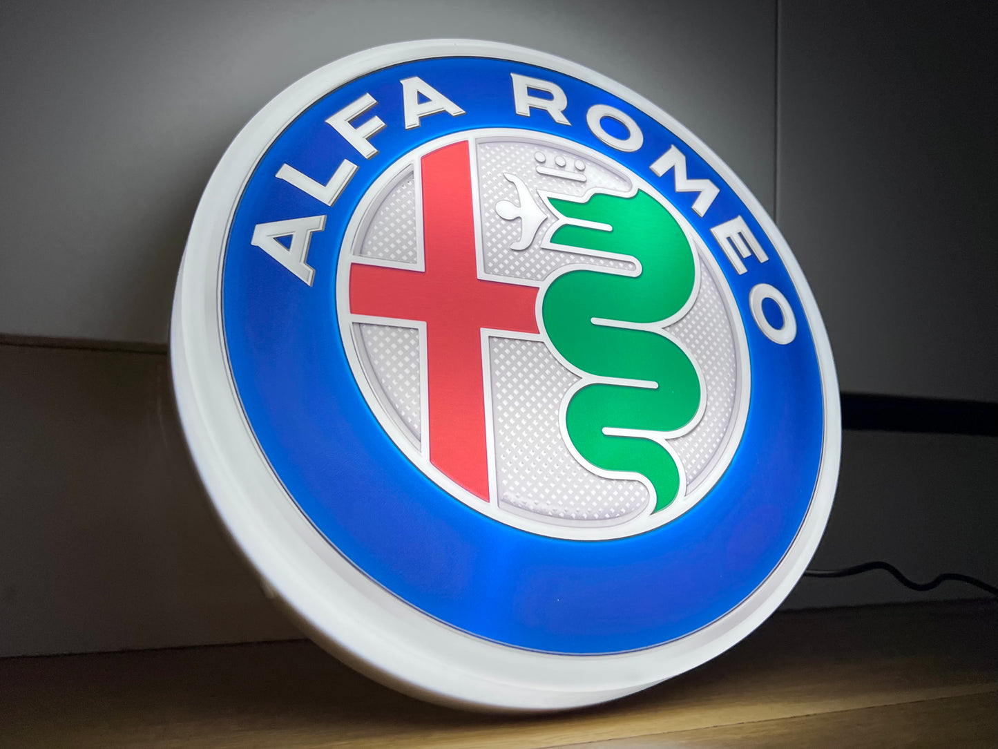 Alfa Romeo Round Illuminated Logo Sign #B4