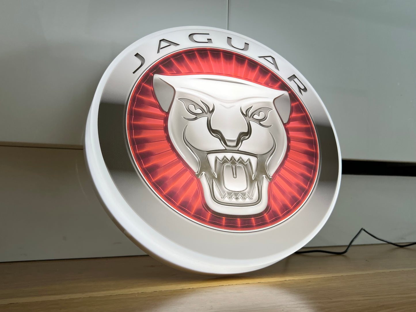 Jaguar Round Illuminated Logo Sign #B40