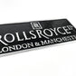Rolls Royce Black Metal Plaque #A95