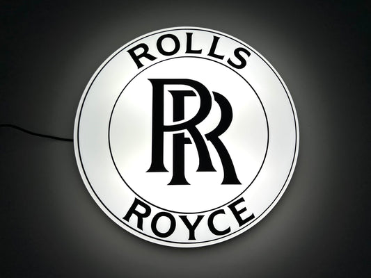 Rolls Royce Round Illuminated Logo Sign #B61
