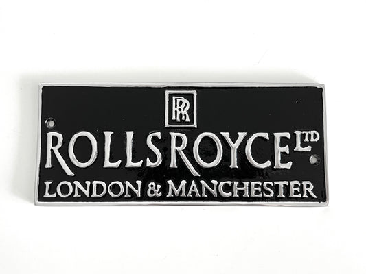 Rolls Royce Black Metal Plaque #A95