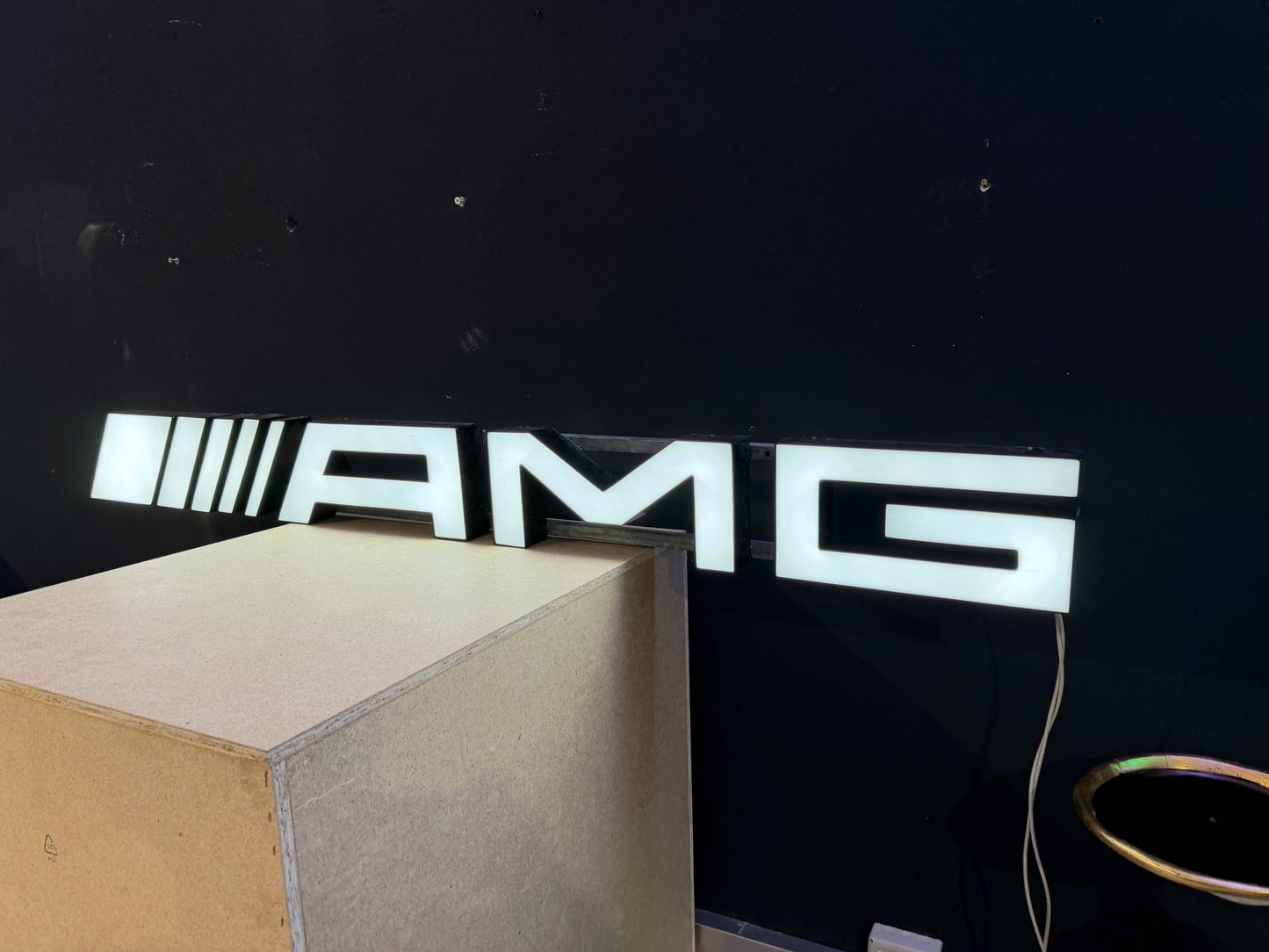 Mercedes Benz AMG Dealership Illuminated Sign Black #D55