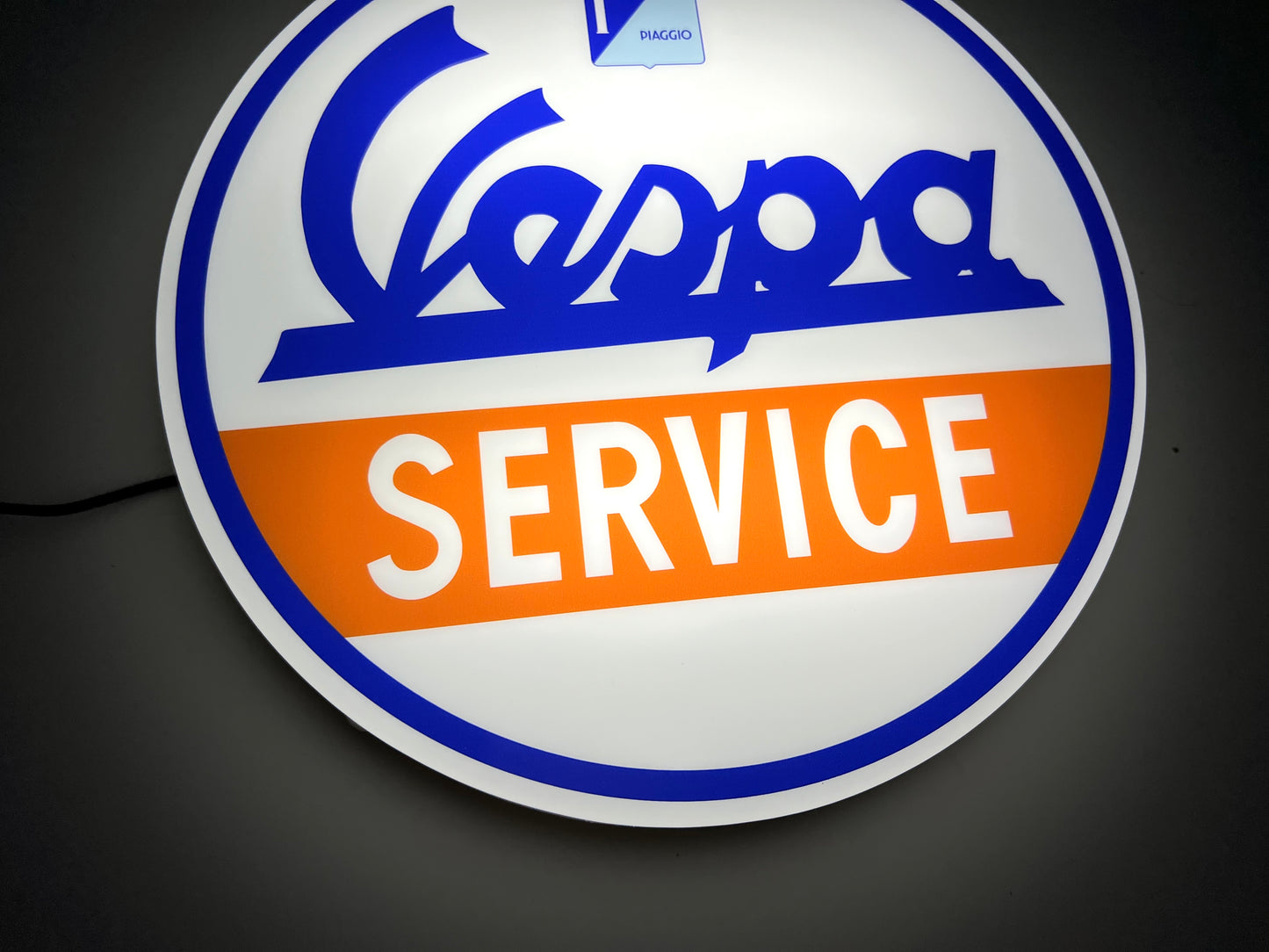 Vespa Service Round Illuminated Logo Sign #B66