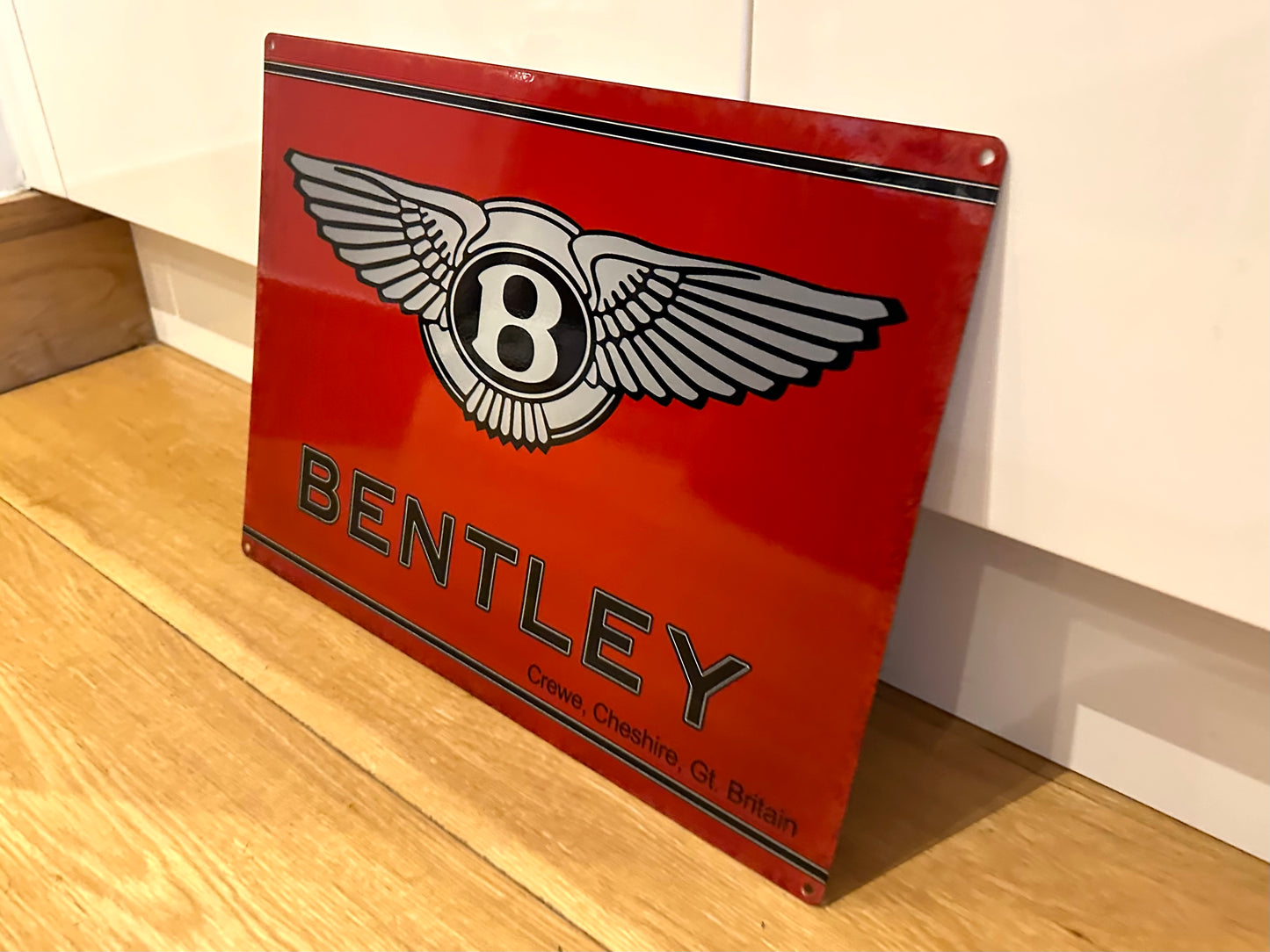 Bentley Red Metal Plaque Sign #A11