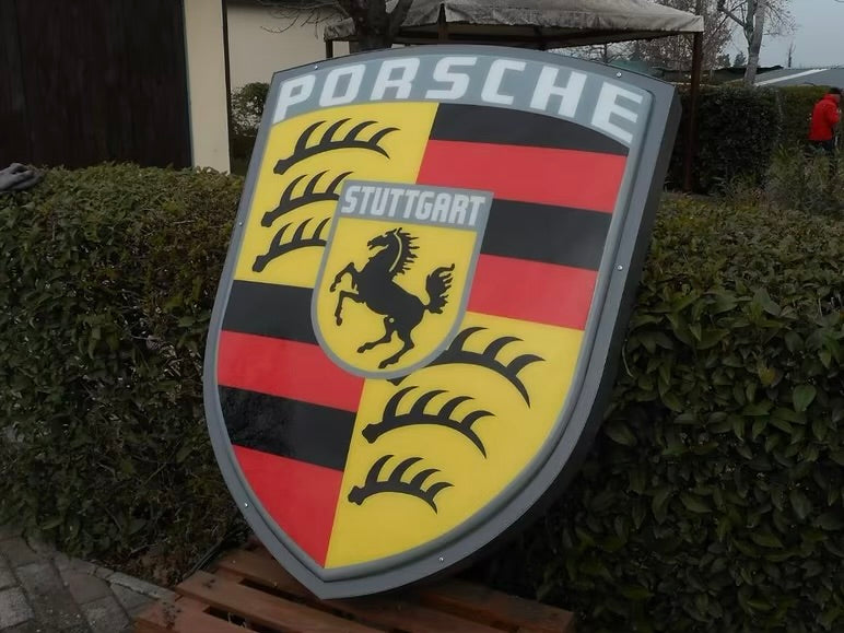 Porsche Crest Dealership Illuminated Sign #D38