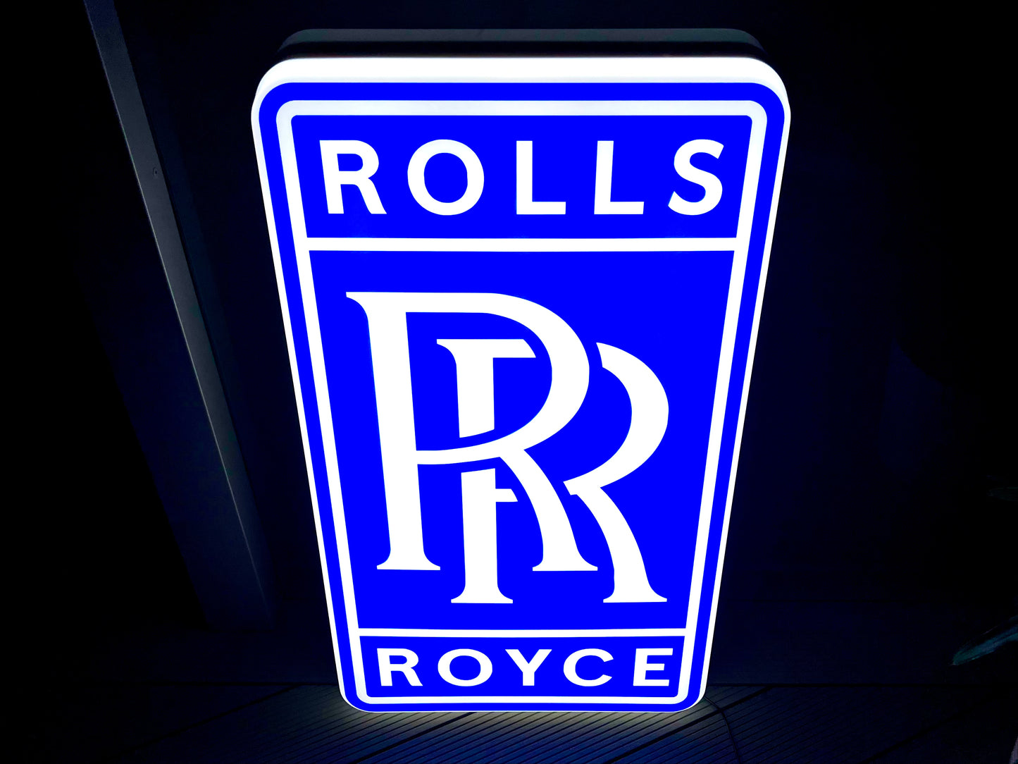 Rolls Royce Blue Illuminated Logo Sign #B60