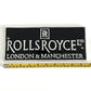 Rolls Royce Black Metal Plaque #A95