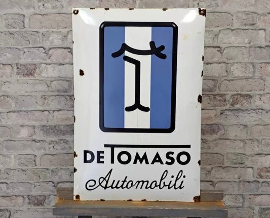 DeTomaso Vintage Enamel Metal Sign #A114