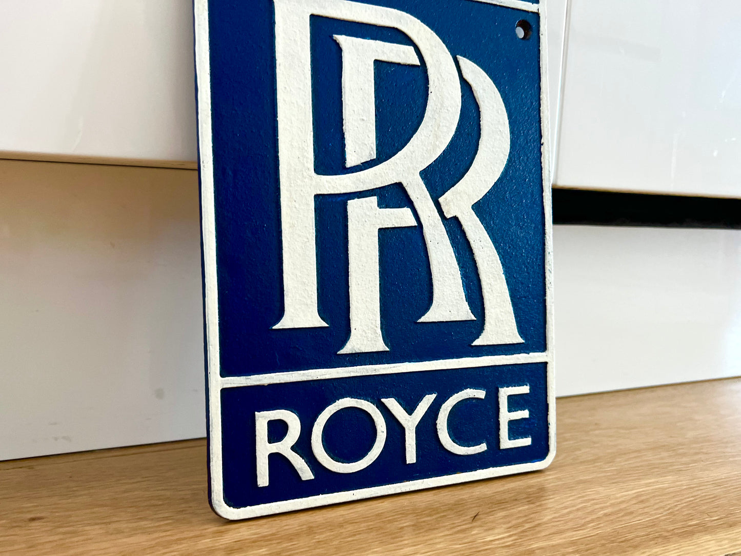 Rolls Royce Blue Metal Logo Sign #A96