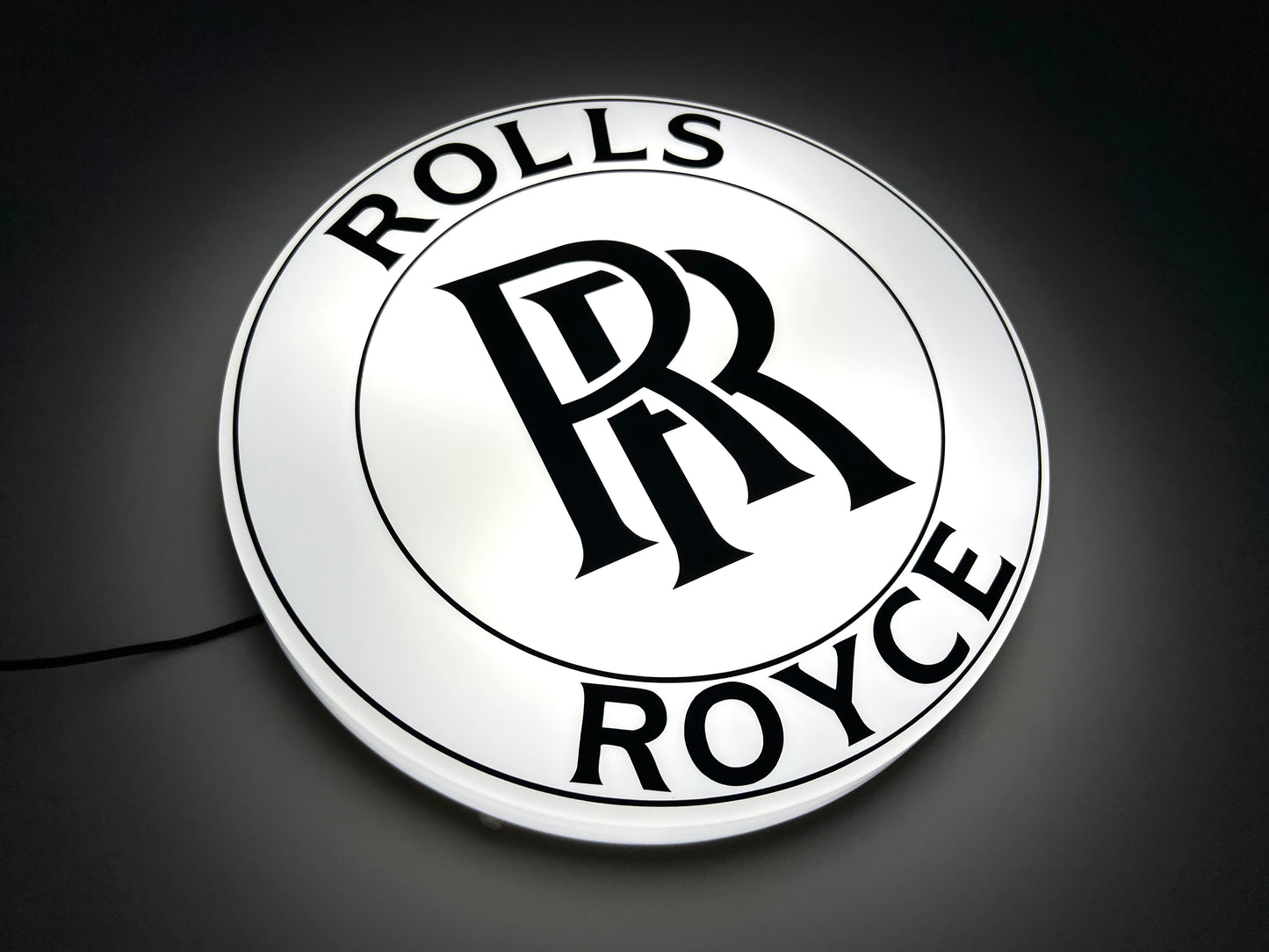 Rolls Royce Round Illuminated Logo Sign #B61