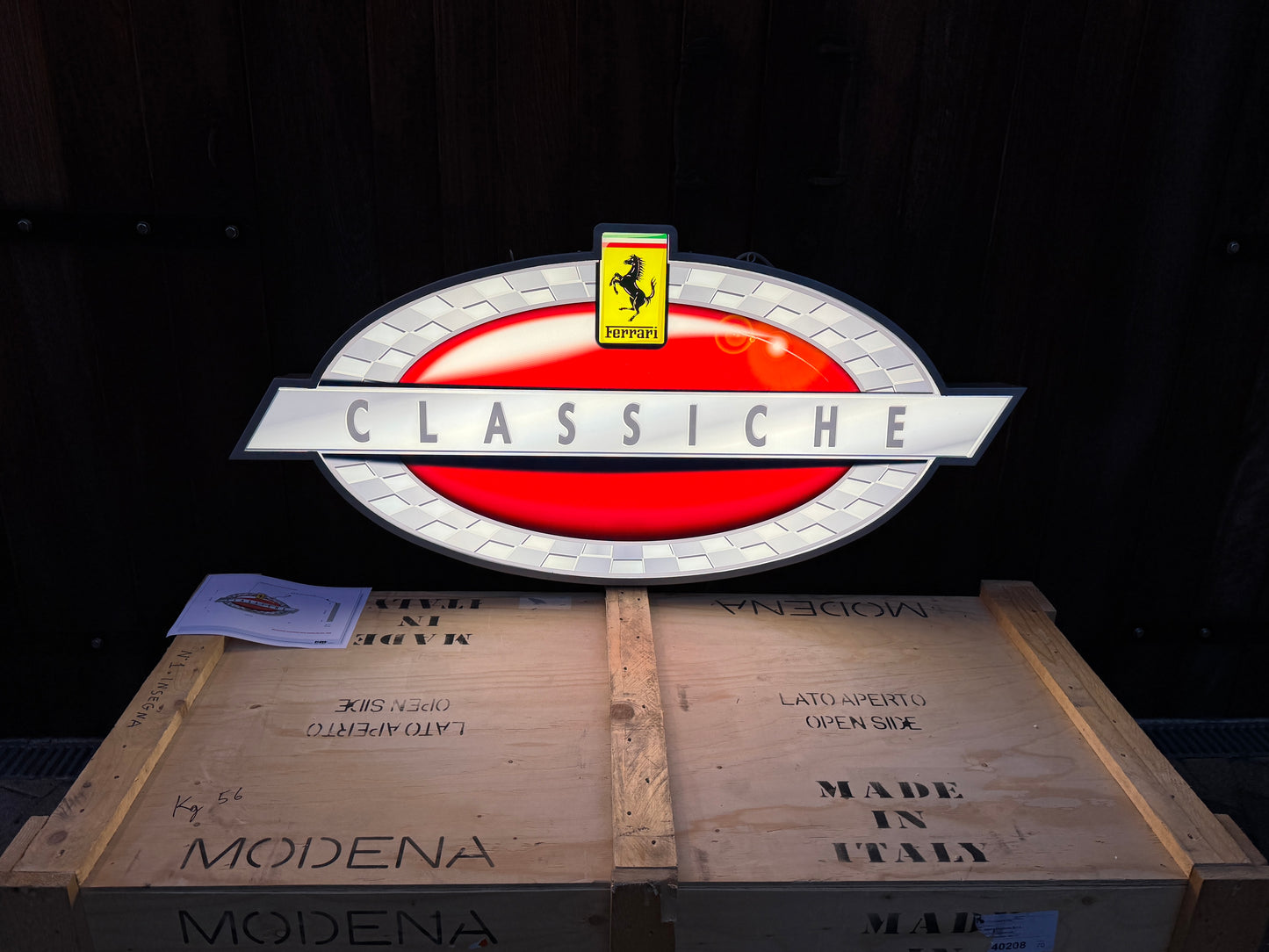 Ferrari Classiche Illuminated Logo Sign #D32