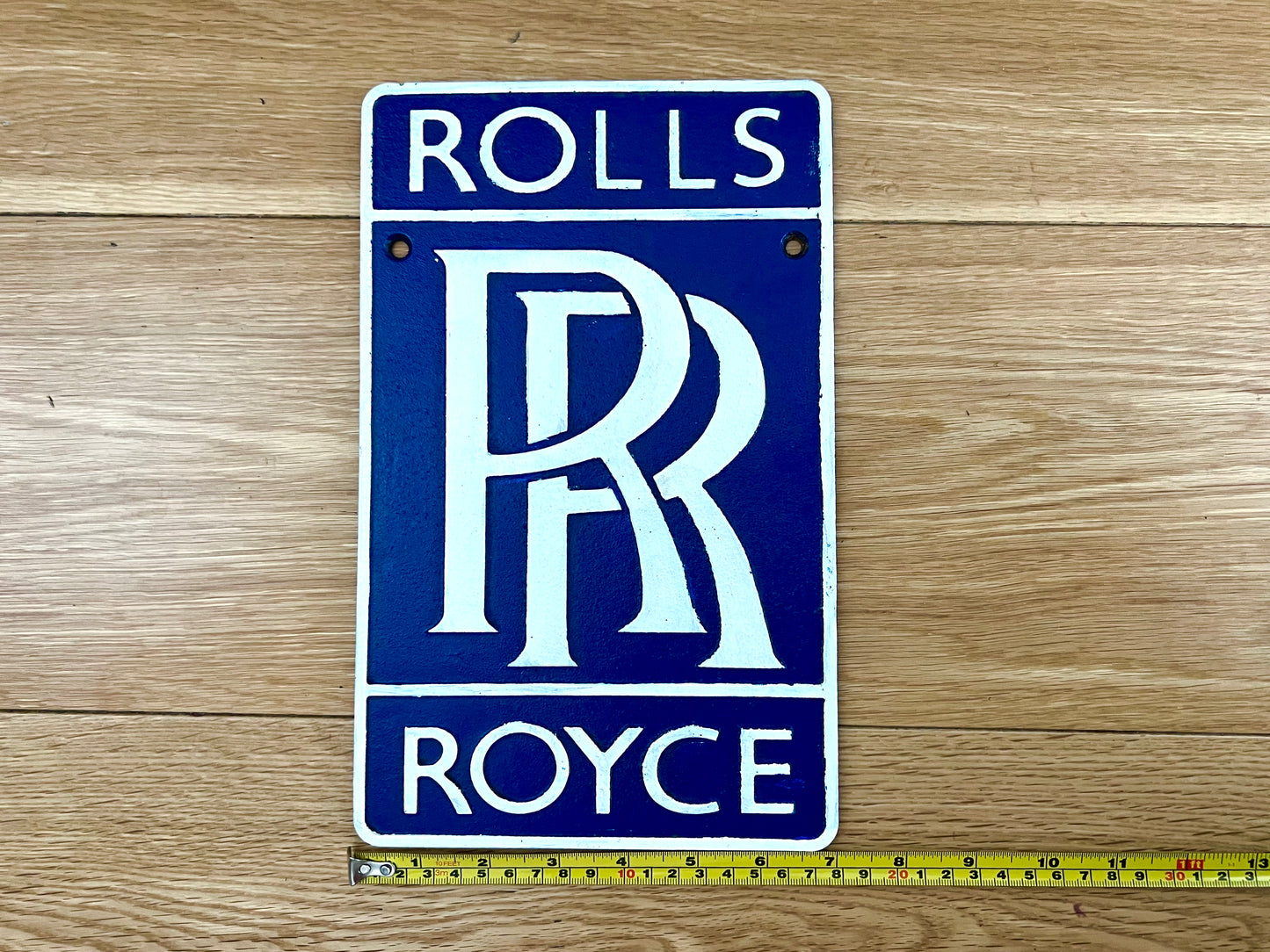 Rolls Royce Blue Metal Logo Sign #A96