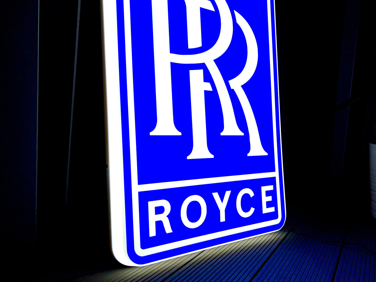 Rolls Royce Blue Illuminated Logo Sign #B60