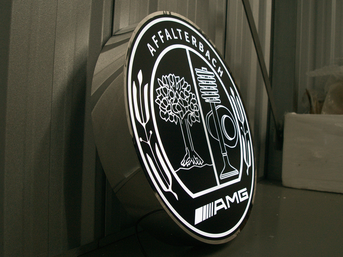 Mercedes Benz AMG Dealership Illuminated Sign Black #D53