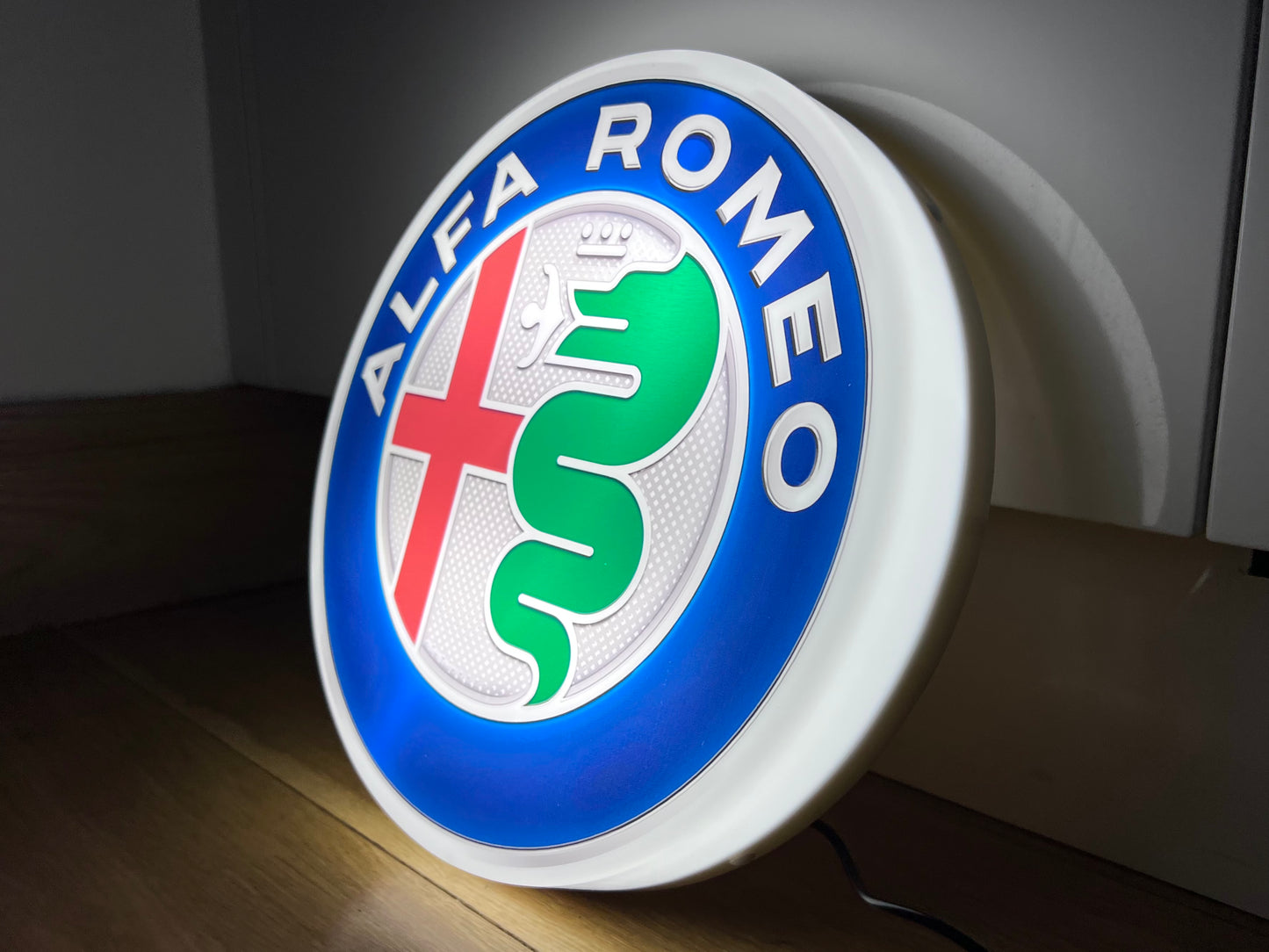 Alfa Romeo Round Illuminated Logo Sign #B4