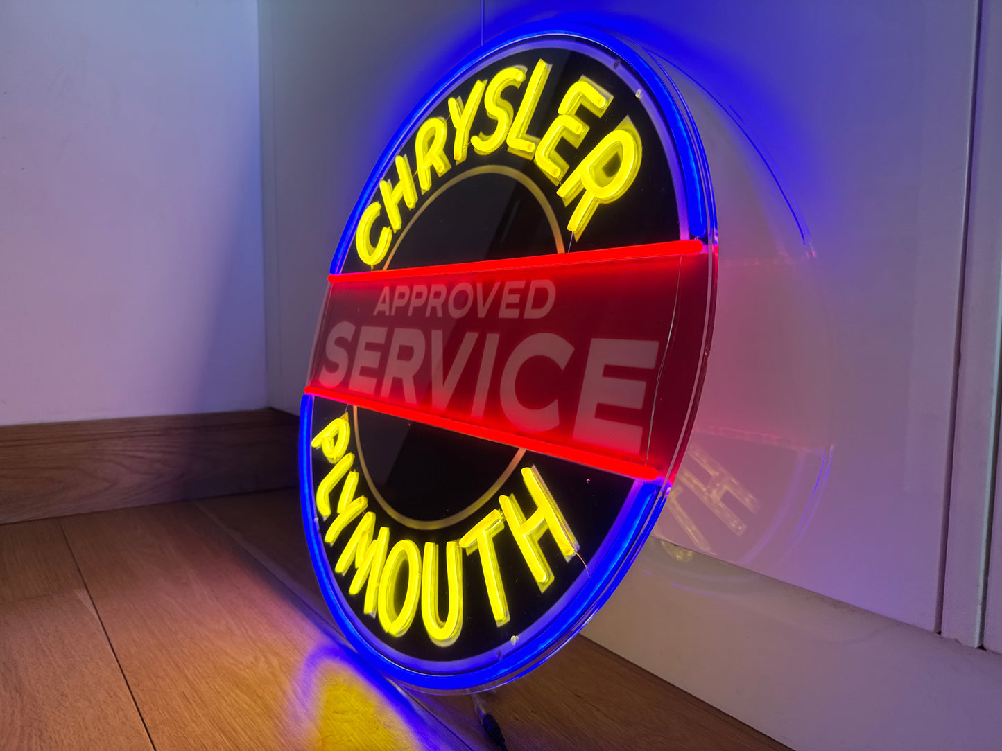 Chrysler Plymouth Neon Sign Approved Service #N142