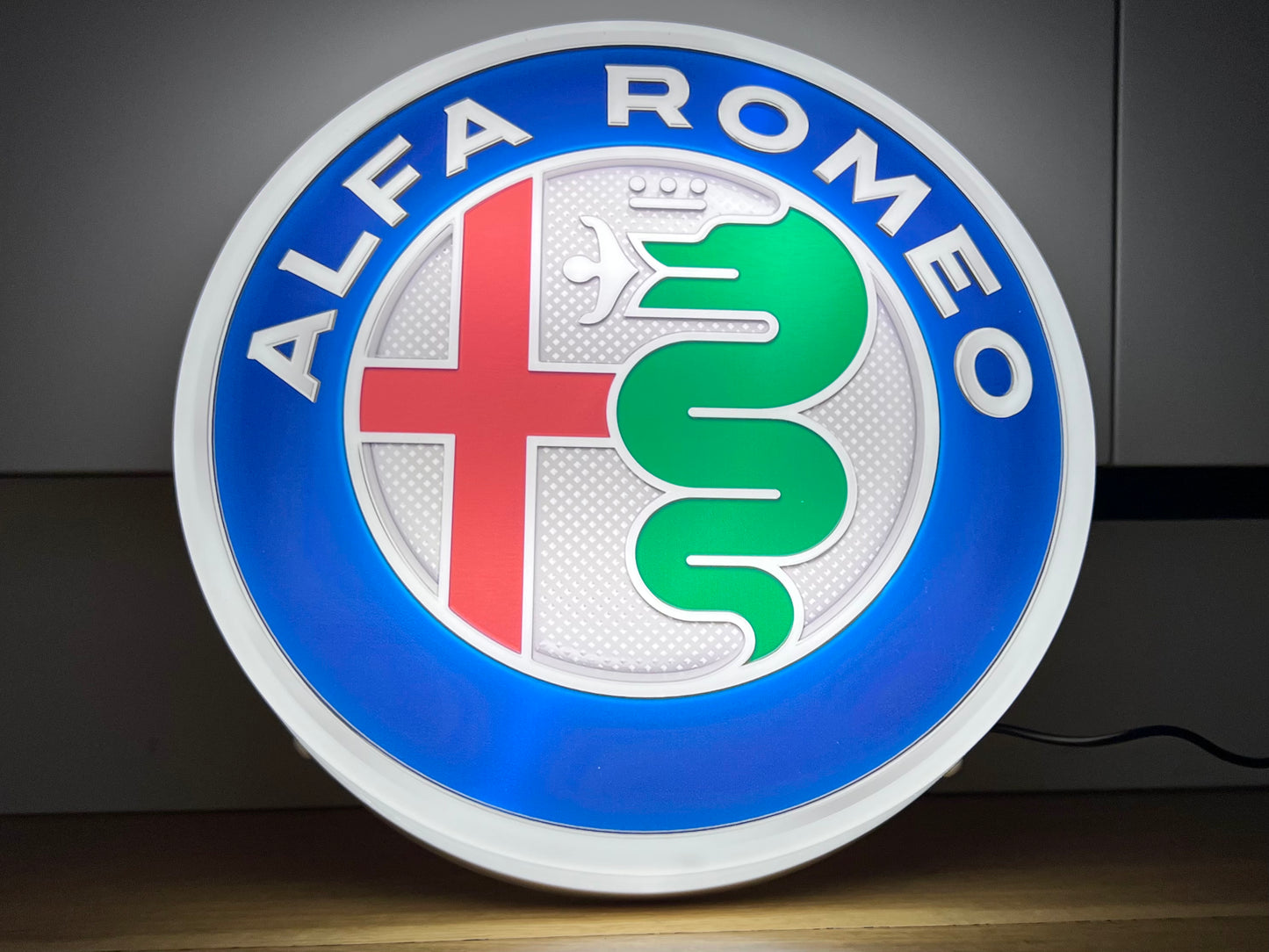 Alfa Romeo Round Illuminated Logo Sign #B4