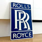 Rolls Royce Blue Metal Logo Sign #A96