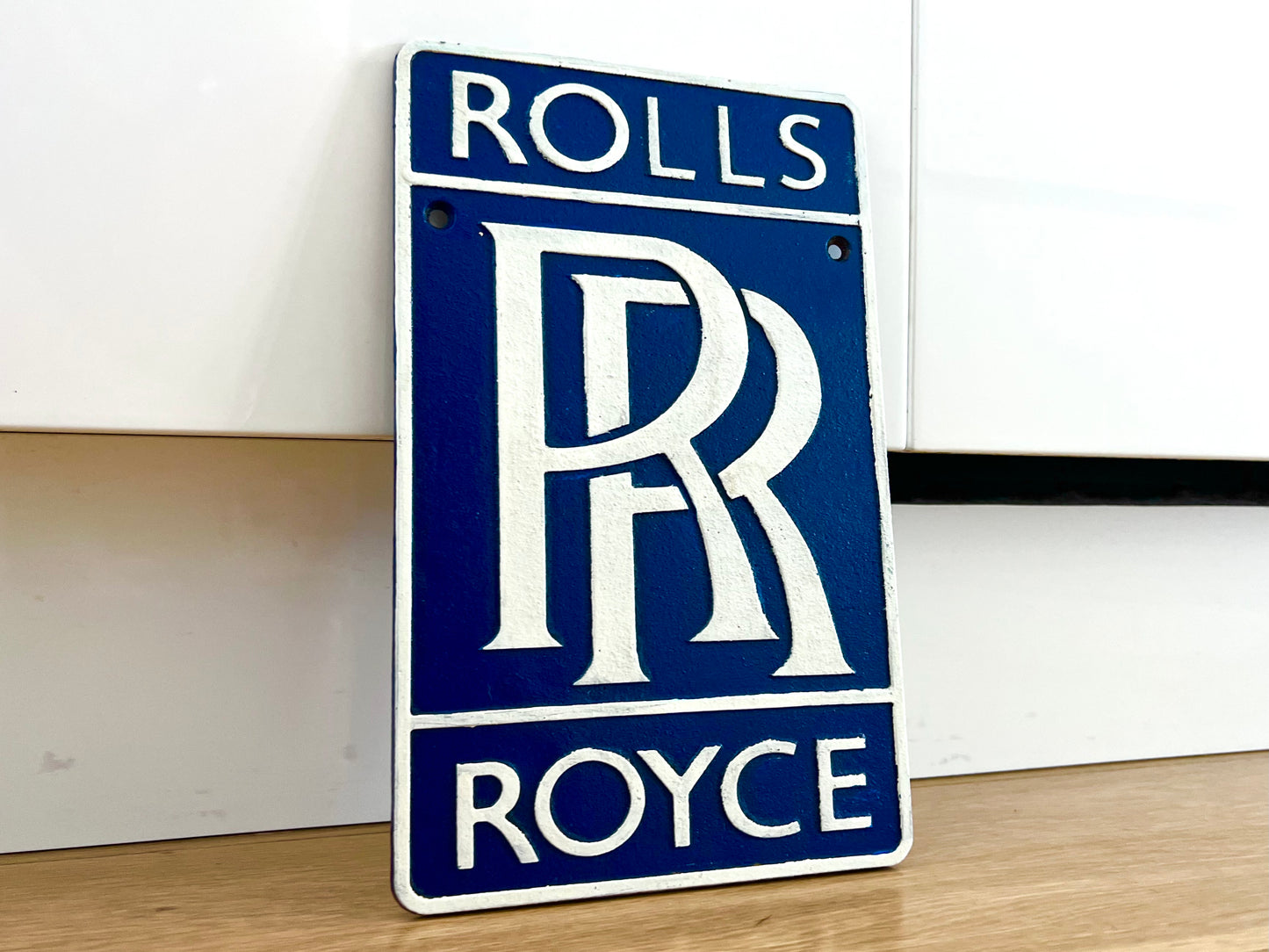 Rolls Royce Blue Metal Logo Sign #A96