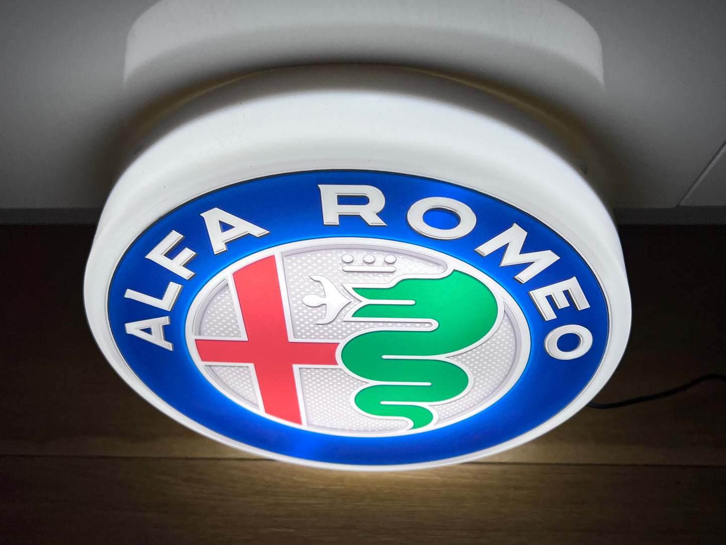 Alfa Romeo Round Illuminated Logo Sign #B4