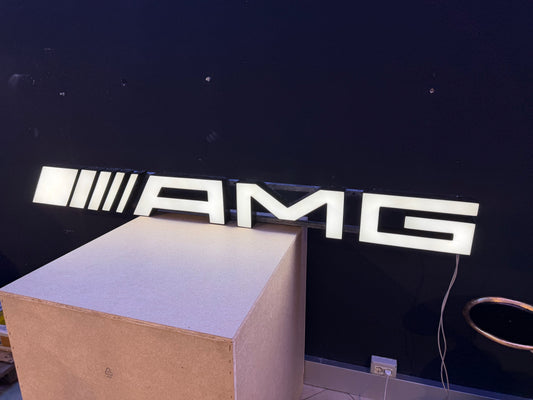 Mercedes Benz AMG Dealership Illuminated Sign Black #D55