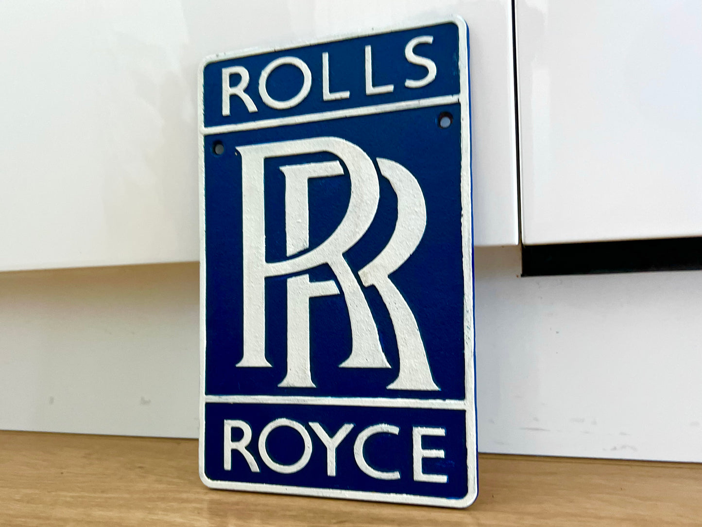 Rolls Royce Blue Metal Logo Sign #A96