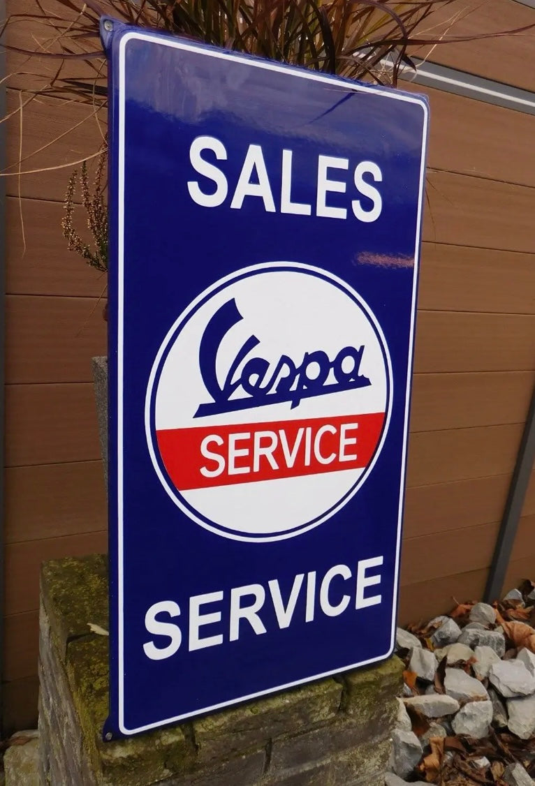 Vespa Service Enamel Sign #A73