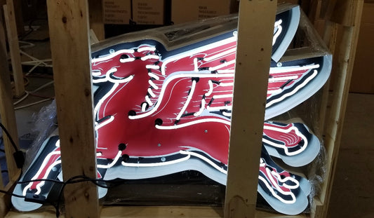 Mobilgas Dragon Facing Left Neon Sign #N60