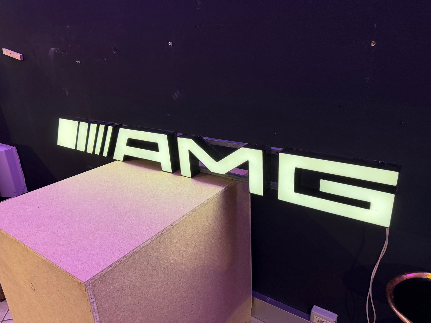 Mercedes Benz AMG Dealership Illuminated Sign Black #D55