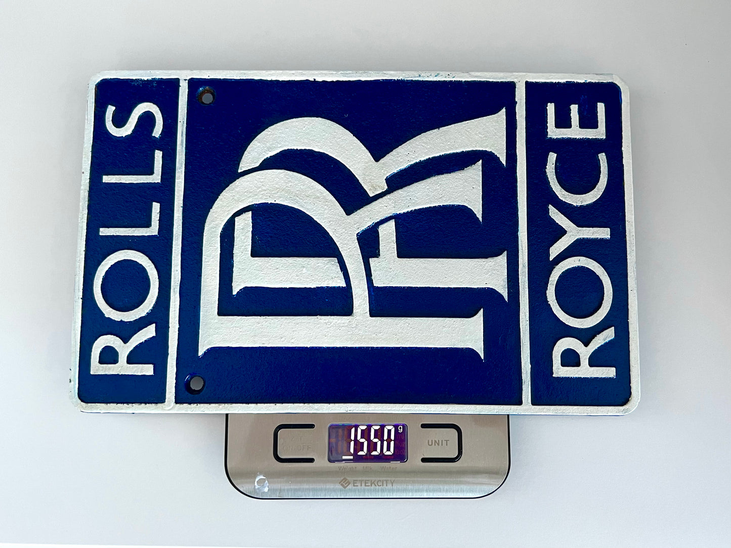 Rolls Royce Blue Metal Logo Sign #A96