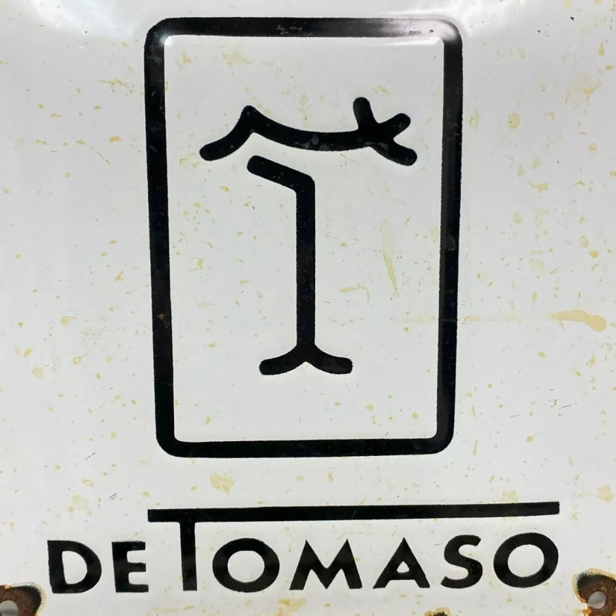 DeTomaso Vintage Enamel Metal Sign #A115