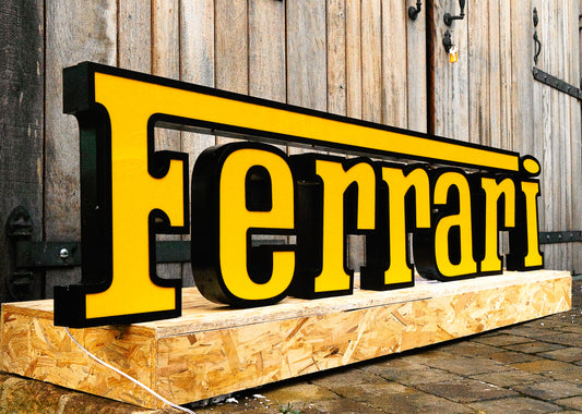 Ferrari Spellout Illuminated Logo Sign #D7