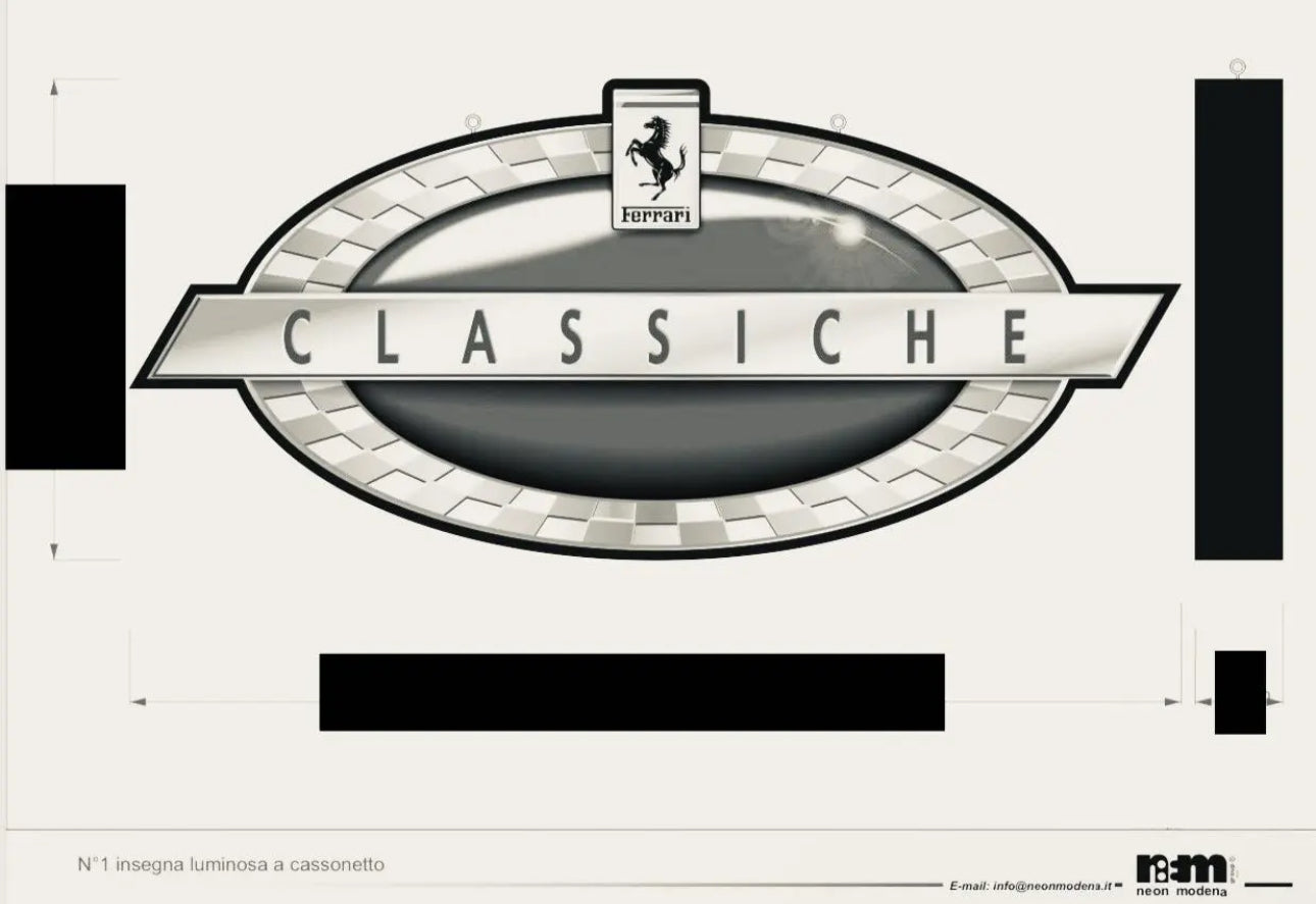 Ferrari Classiche Illuminated Logo Sign #D32