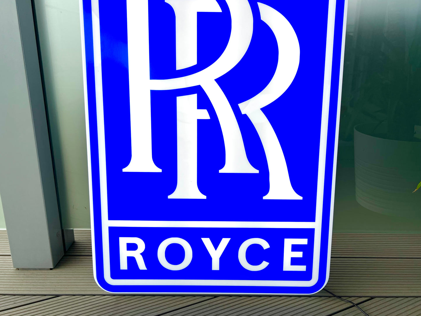 Rolls Royce Blue Illuminated Logo Sign #B60