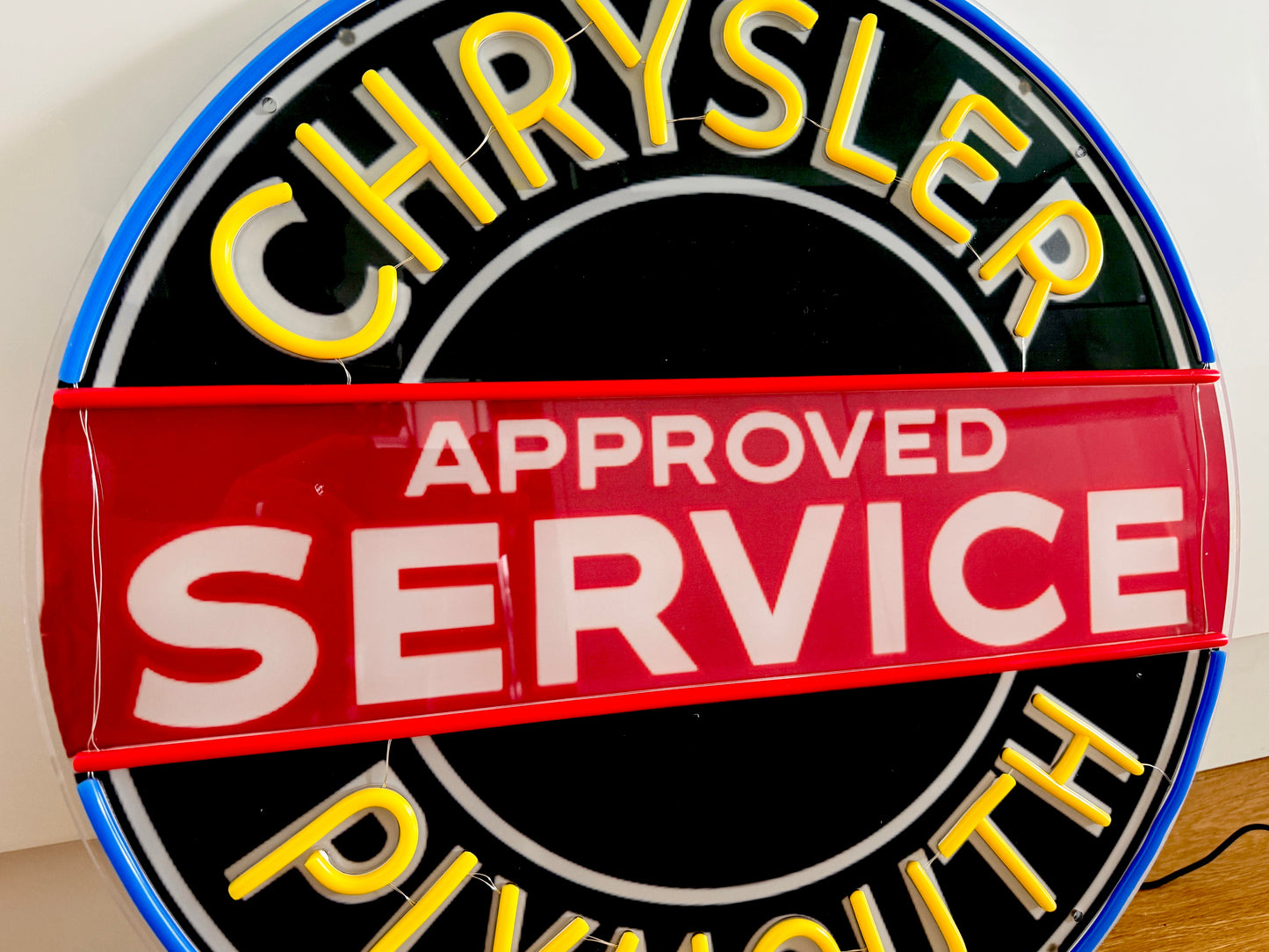 Chrysler Plymouth Neon Sign Approved Service #N142