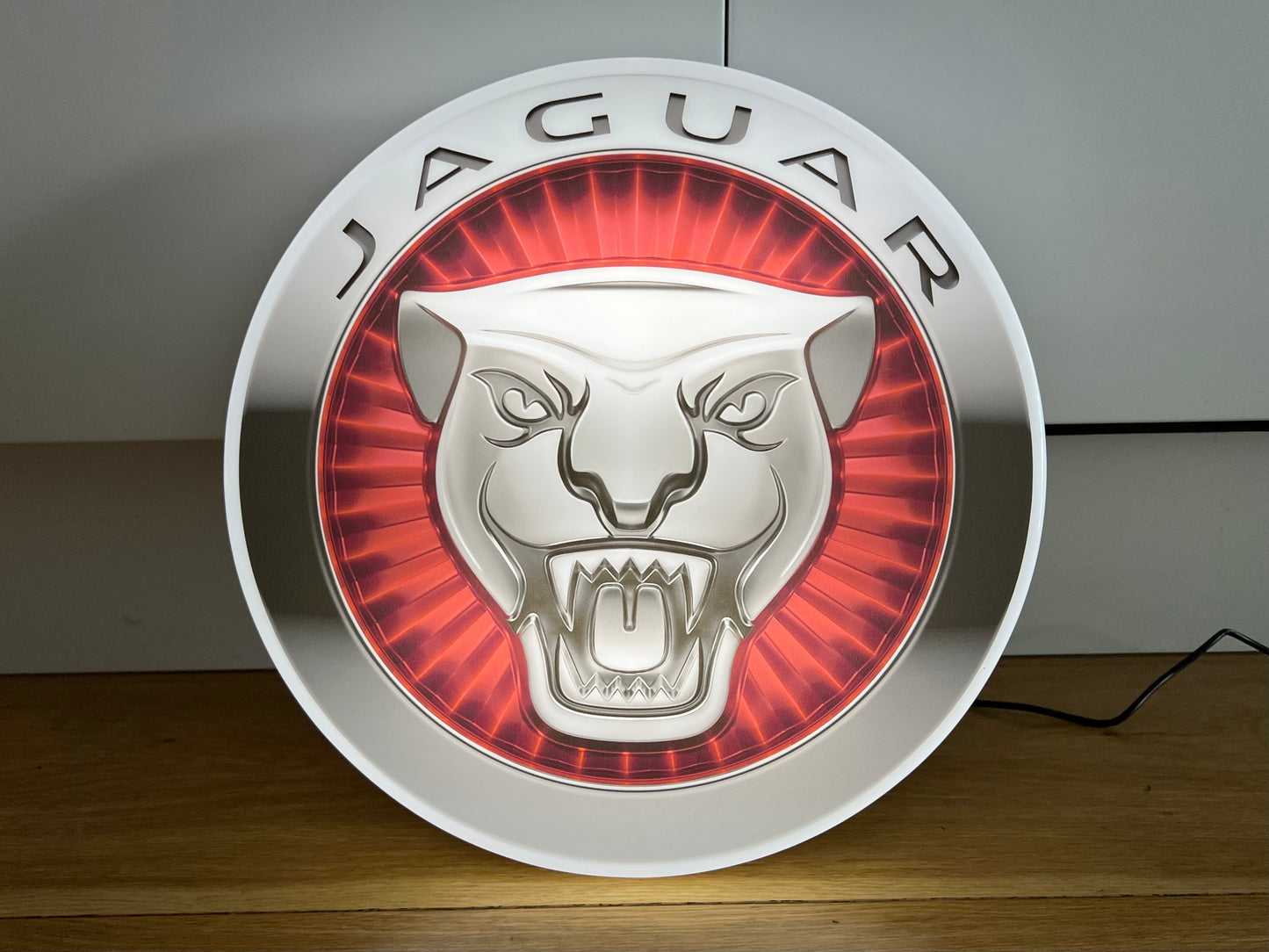 Jaguar Round Illuminated Logo Sign #B40