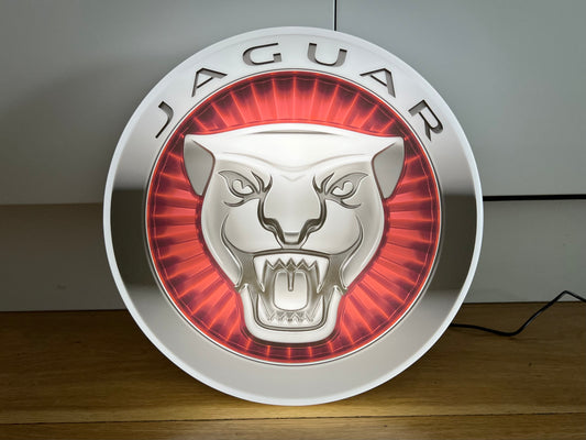Jaguar Round Illuminated Logo Sign #B40