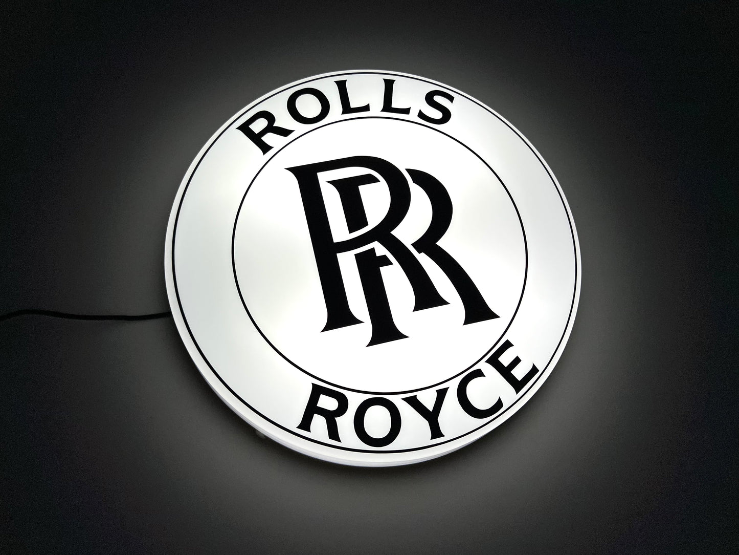 Rolls Royce Round Illuminated Logo Sign #B61
