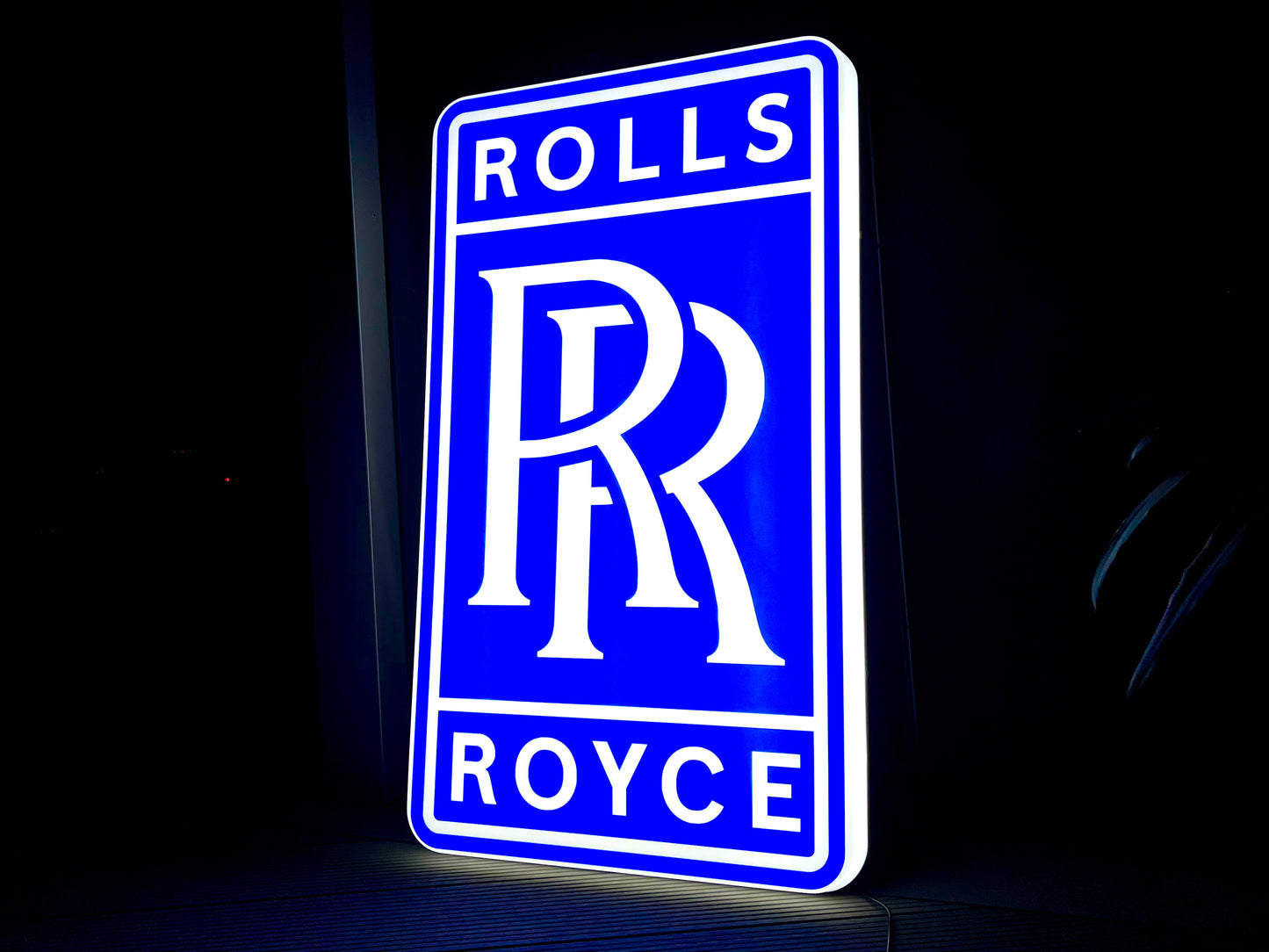Rolls Royce Blue Illuminated Logo Sign #B60