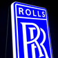 Rolls Royce Blue Illuminated Logo Sign #B60