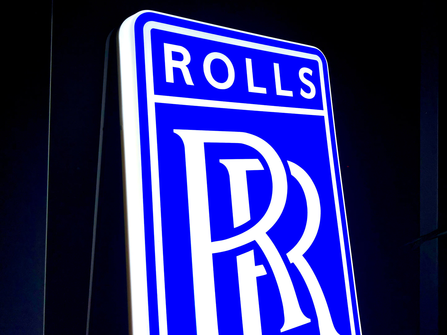 Rolls Royce Blue Illuminated Logo Sign #B60