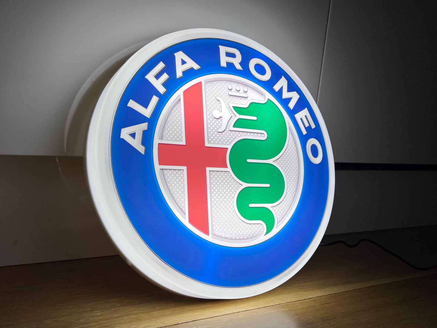 Alfa Romeo Round Illuminated Logo Sign #B4