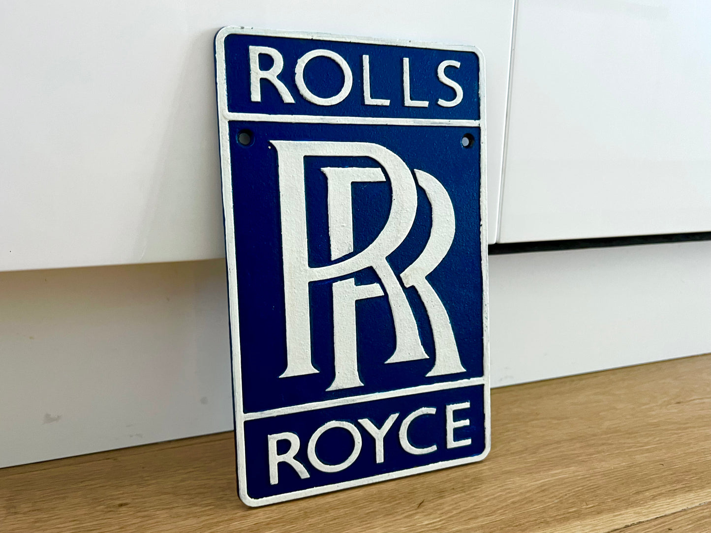 Rolls Royce Blue Metal Logo Sign #A96